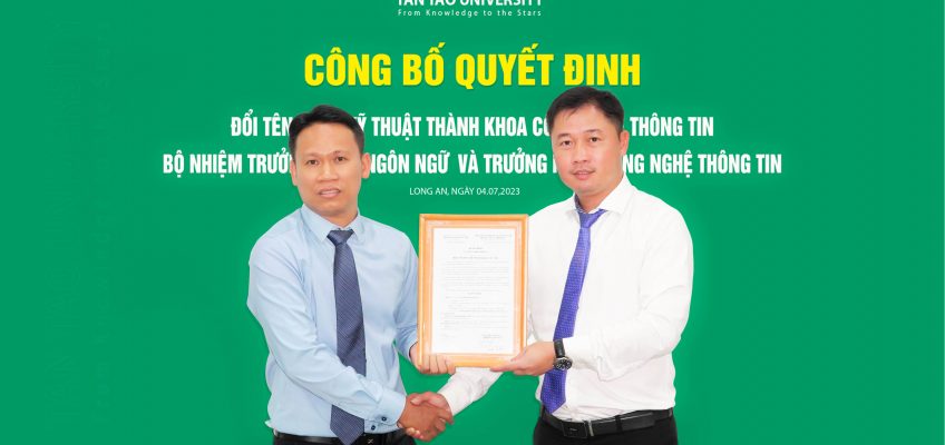 Chúc mừng TS Đặng Thanh Nhơn đã được bổ nhiệm giữ chức Trưởng khoa Ngôn ngữ – Đại học Tân Tạo